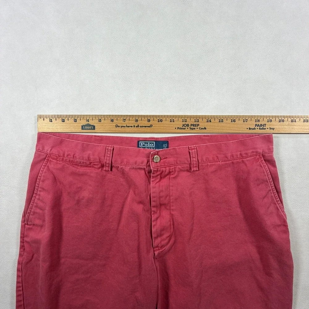 Polo Ralph Lauren Mens 38 Red Cotton Chino Shorts‎ Flat Front Classic Fit Preppy